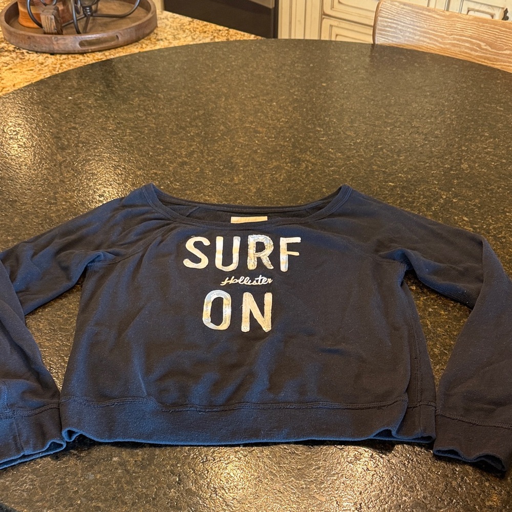 Hollister Navy Blue Surf On Sweatshirt